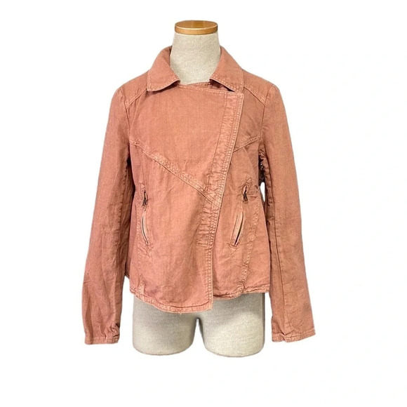 Free People Jacket Linen Orange Size X Small XS - Picture 1 of 16